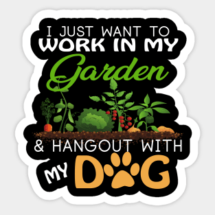 Gardening T-Shirt Dog Lover Gardener Garden Pet Gift Plants Sticker